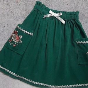Hanna Andersson Green Floral Skirt
